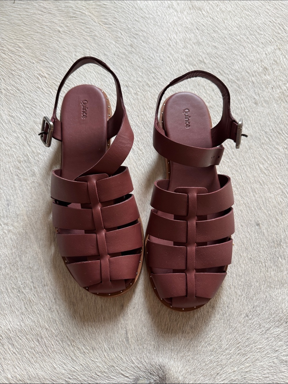 Brand new! Quince Women's Closed-Toe Slingback Sandals in Burgundy
